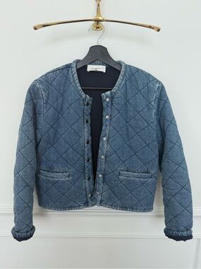 Ba&sh Gibus Quilted Denim Button-Up Jacket - 1